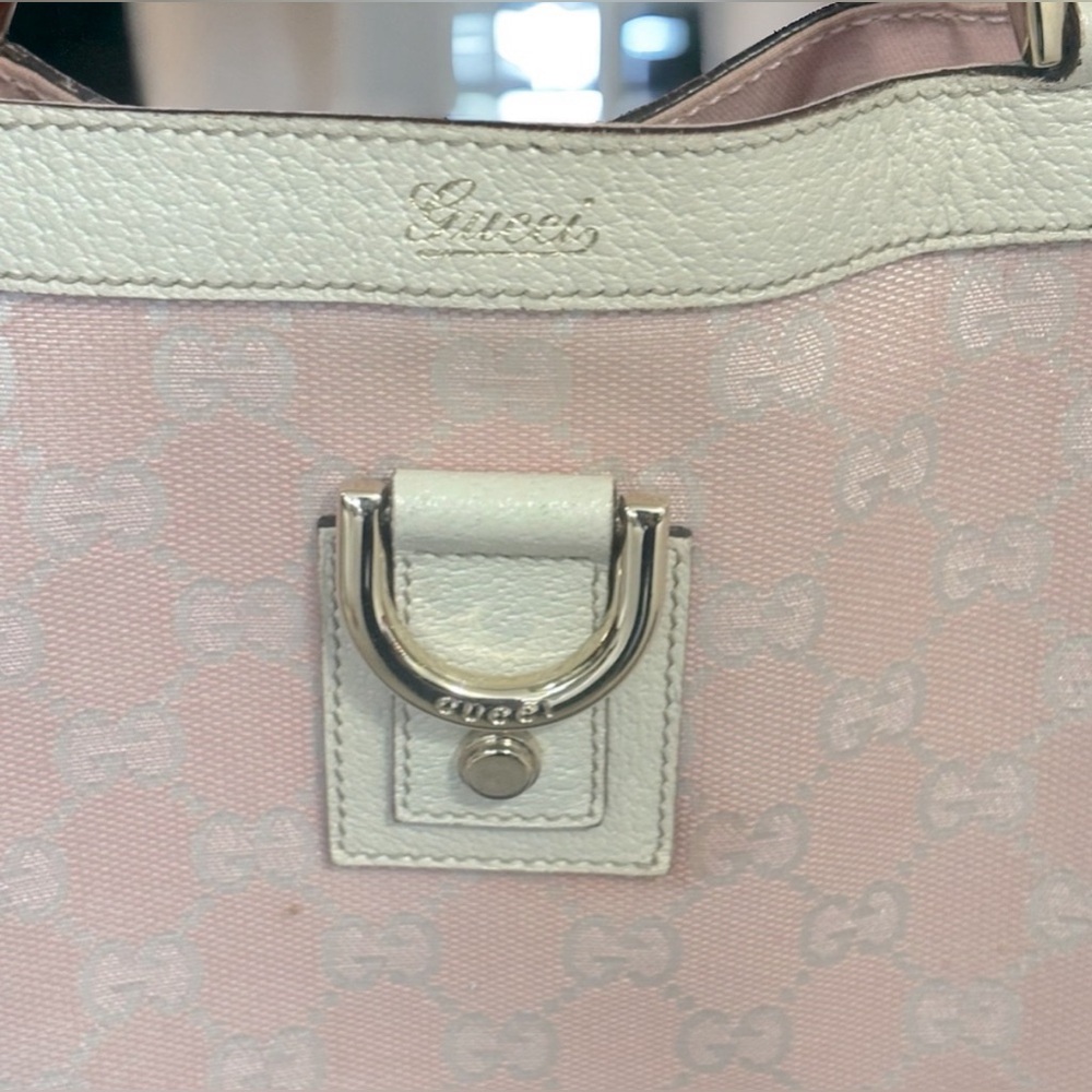 Gucci Pink & White D-Ring Abbey Tote - Picture 6 of 10